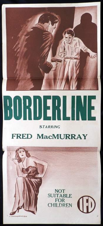 BORDERLINE Original IFD Daybill Movie Poster Fred MacMurray