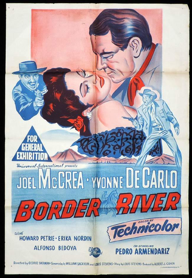 BORDER RIVER One Sheet Movie Poster Joel McCrea