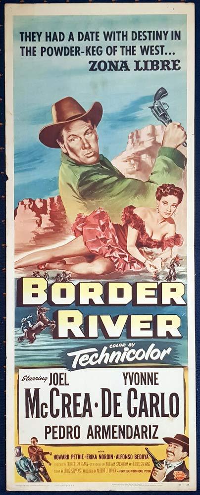 BORDER RIVER Movie Poster Joel McCrea US Insert