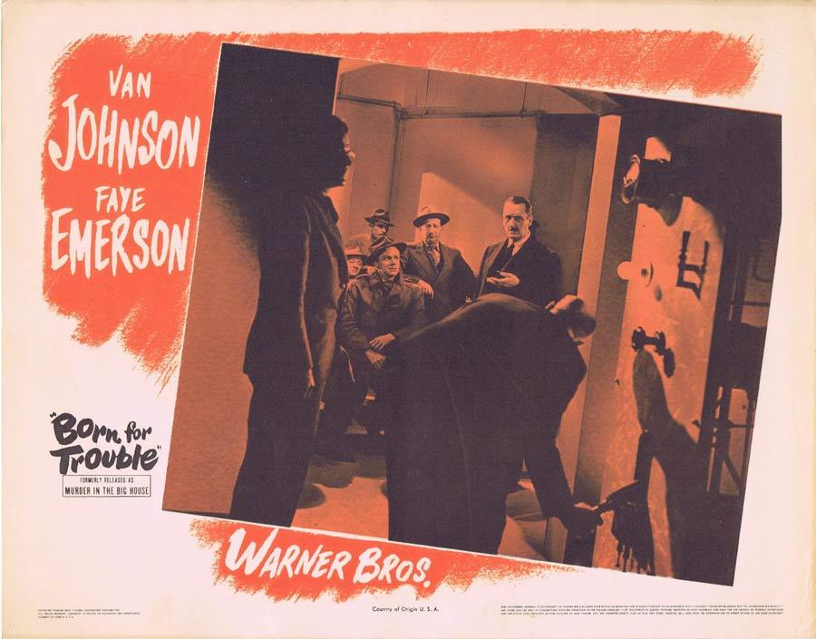 BORN FOR TROUBLE Lobby Card 3 Murder in the Big House Film Noir