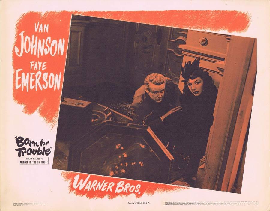 BORN FOR TROUBLE Lobby Card 5 Murder in the Big House Film Noir