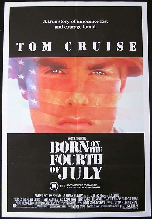 BORN ON THE FOURTH OF JULY Original One sheet Movie poster Tom Cruise Kyra Sedgwick