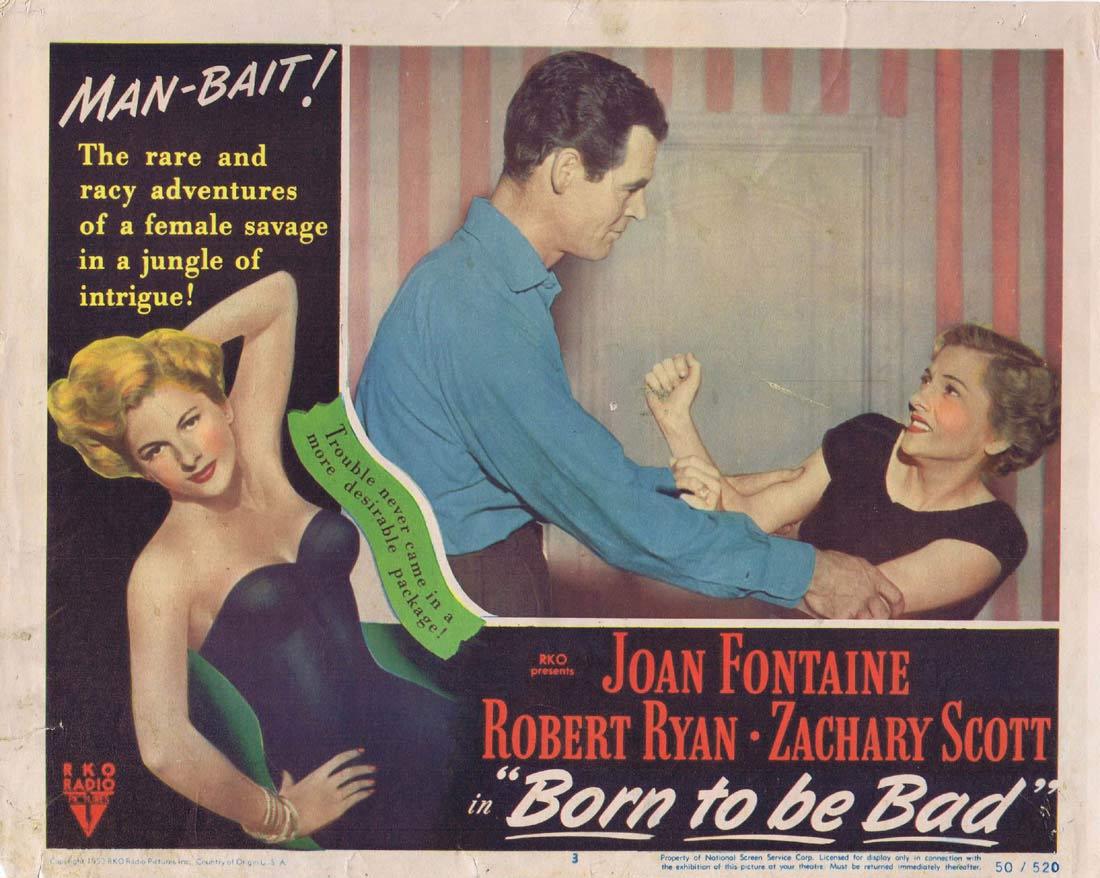BORN TO BE BAD 1950 Fontaine MAN BAIT! Lobby Card  3