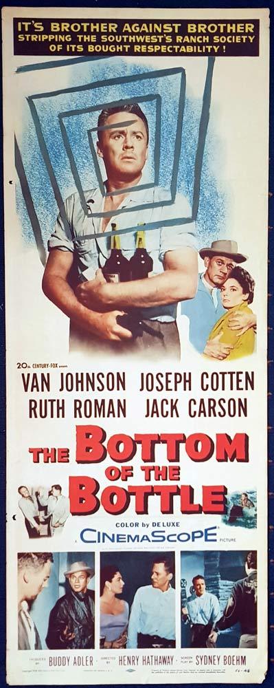 BOTTOM OF THE BOTTLE Original US Insert Movie Poster Joseph Cotten Van Johnson