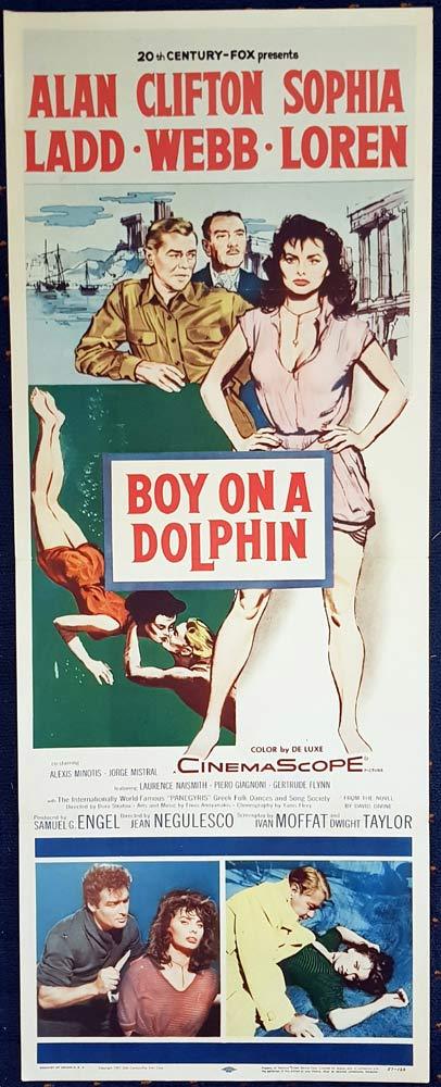 BOY ON A DOLPHIN US Insert Movie Poster Alan Ladd Clifton Webb Sophia Loren