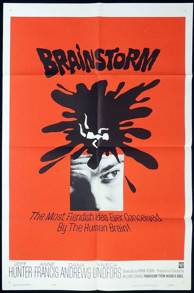 BRAINSTORM Original US One Sheet Movie Poster Jeffrey Hunter Anne Francis