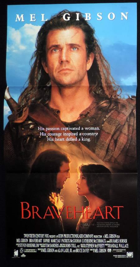 BRAVEHEART Original Daybill Movie Poster Mel Gibson Scotland
