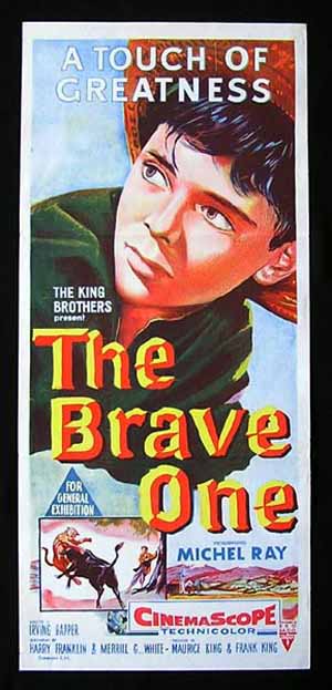THE BRAVE ONE Daybill Movie poster 1956 Michael Ray Bullfight