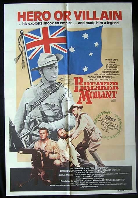 BREAKER MORANT 1980 Woodward Beresford AUSTRALIAN ONE SHEET Movie poster