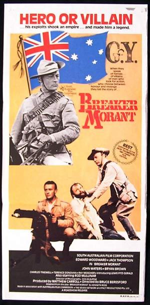BREAKER MORANT Daybill Movie poster Edward Woodward NZ