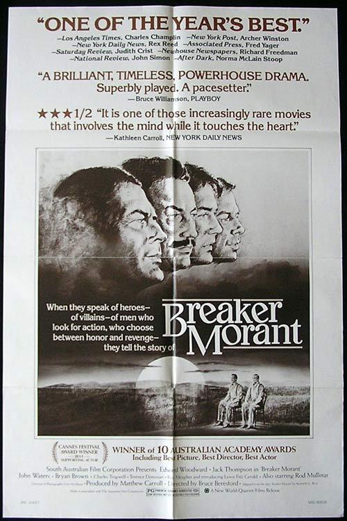 BREAKER MORANT Movie Poster 1980 Woodward Beresford US one sheet