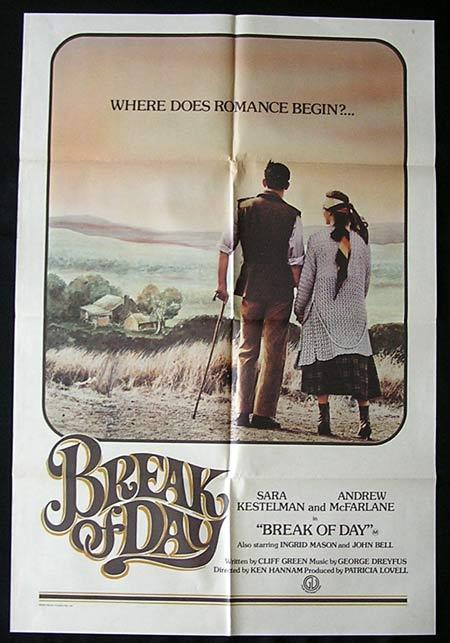 BREAK OF DAY Movie Poster 1976 RARE One Sheet Australian Film