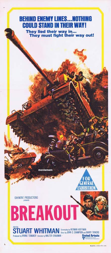 BREAKOUT Original daybill Movie Poster The Last Escape Stuart Whitman
