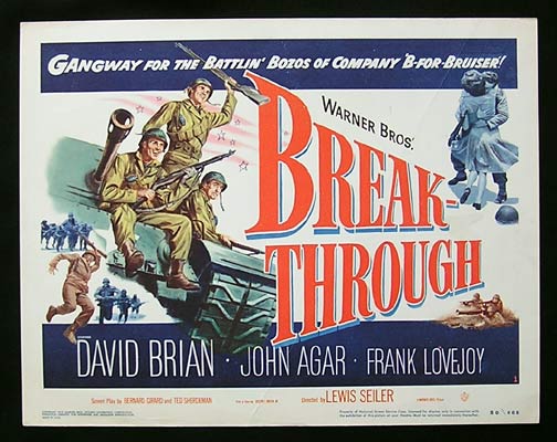BREAK THROUGH 1950 David Brian John Agar Title Lobby Card