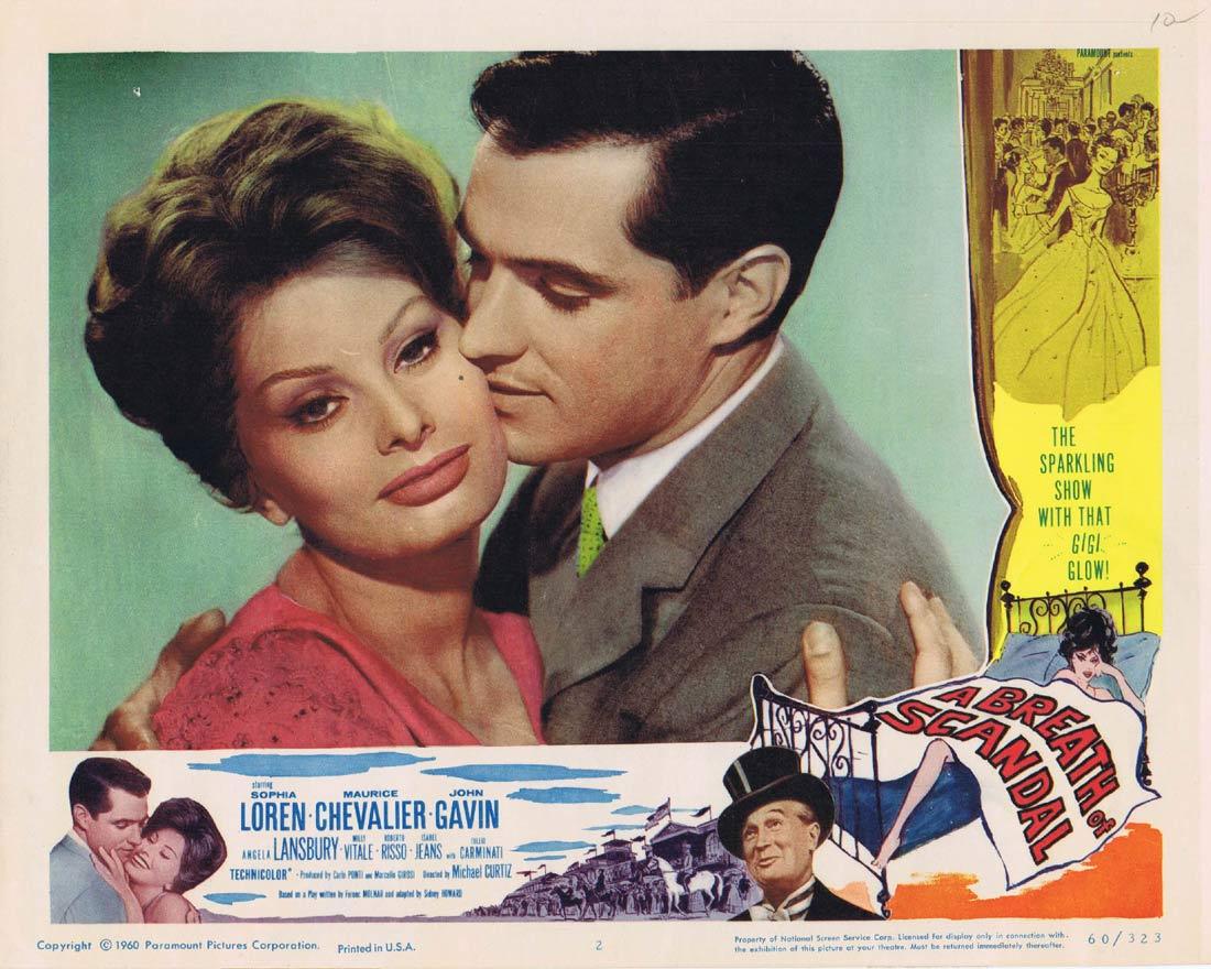 A BREATH OF SCANDAL Lobby Card 2 Sophia Loren Maurice Chevalier John Gavin