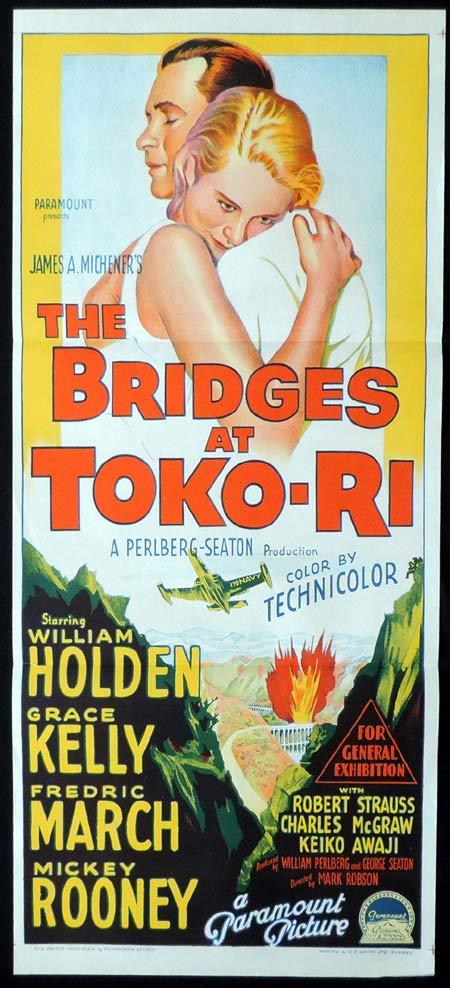 THE BRIDGES AT TOKO RI Original Daybill Movie Poster WILLIAM HOLDEN Grace Kelly Richardson Studio
