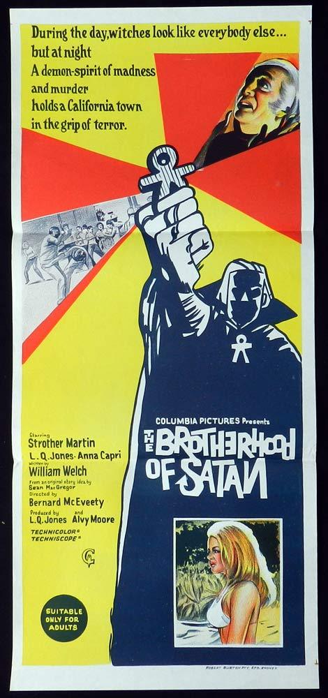 THE BROTHERHOOD OF SATAN Original Daybill Movie Poster Strother Martin L.Q. Jones