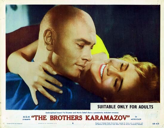 THE BROTHERS KARAMAZOV 1958 Lobby Card 4 Yul Brynner