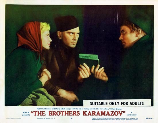THE BROTHERS KARAMAZOV 1958 Lobby Card 7 Yul Brynner
