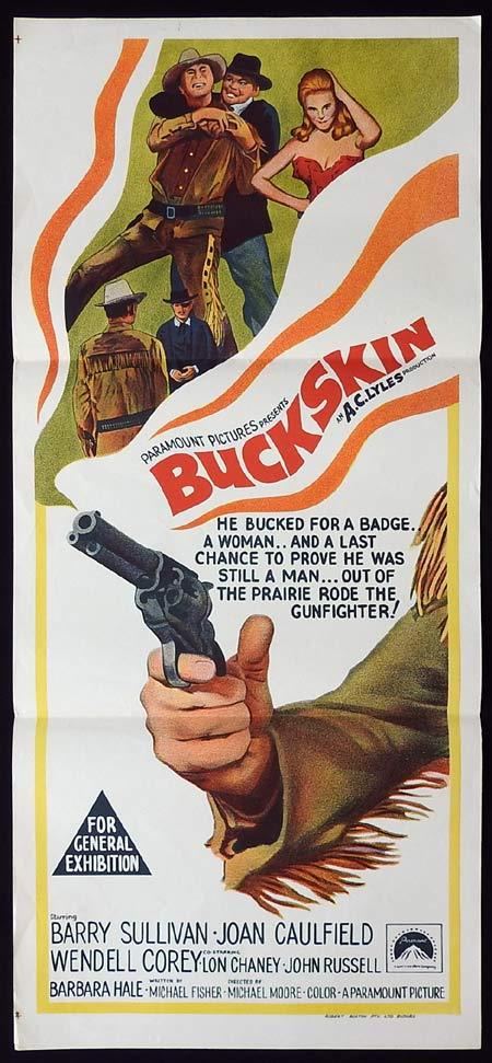 BUCKSKIN Original Daybill Movie Poster Barry Sullivan Joan Caulfield