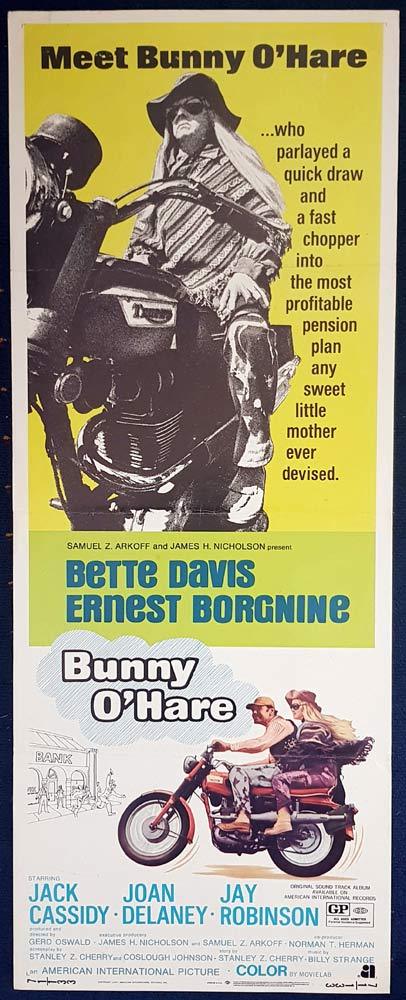 BUNNY O’HARE Original US Insert Movie Poster Ernest Borgnine Bette Davis