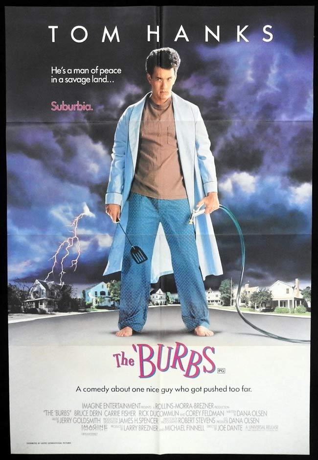 THE BURBS Original One sheet Movie Poster TOM HANKS Bruce Dern