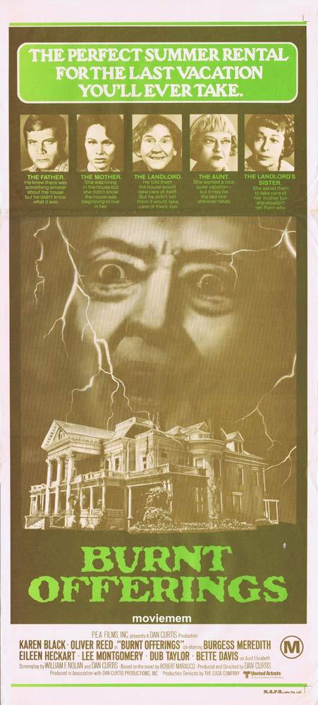 BURNT OFFERINGS Original Daybill Movie poster BETTE DAVIS Horror
