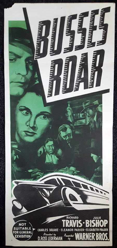 BUSSES ROAR Daybill Movie poster Charles Drake Eleanor Parker Buses