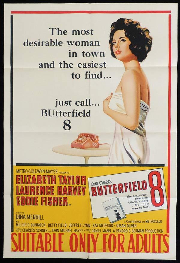 BUTTERFIELD 8 One Sheet Movie Poster Elizabeth Taylor