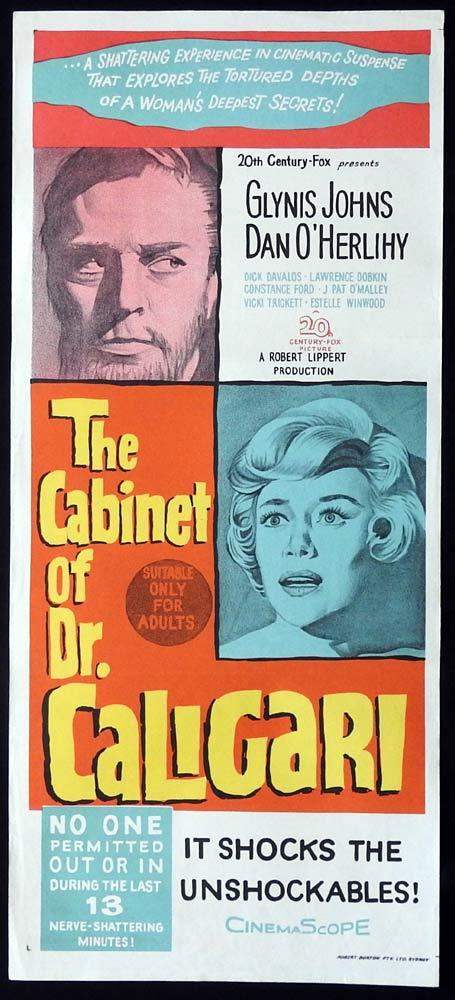 THE CABINET OF DR CALIGARI Original Daybill Movie Poster Glynis Johns Dan O’Herlihy