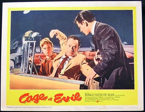 CAGE OF EVIL 1960 Film Noir Bad Girl Lobby card #3
