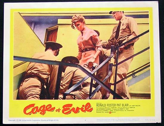 CAGE OF EVIL 1960 Film Noir Bad Girl Lobby card #4