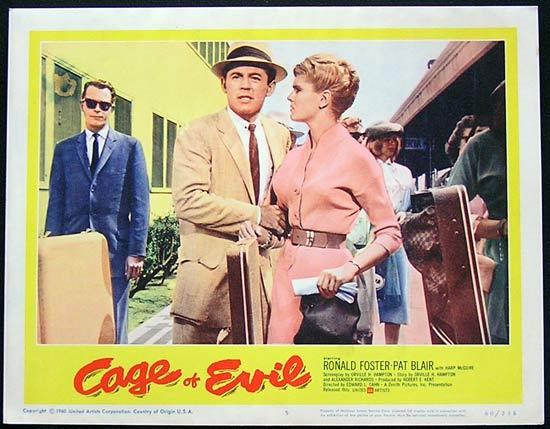 CAGE OF EVIL 1960 Film Noir Bad Girl Lobby card #5
