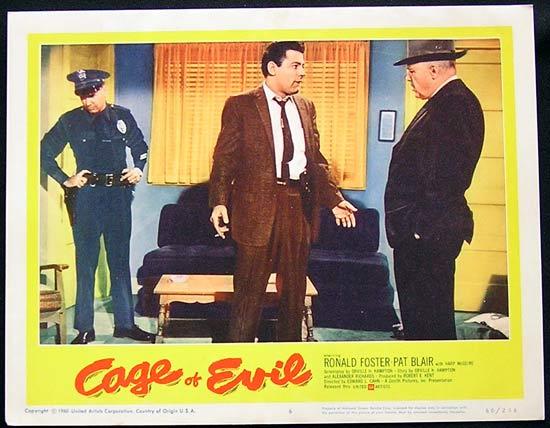 CAGE OF EVIL 1960 Film Noir Bad Girl Lobby card #6