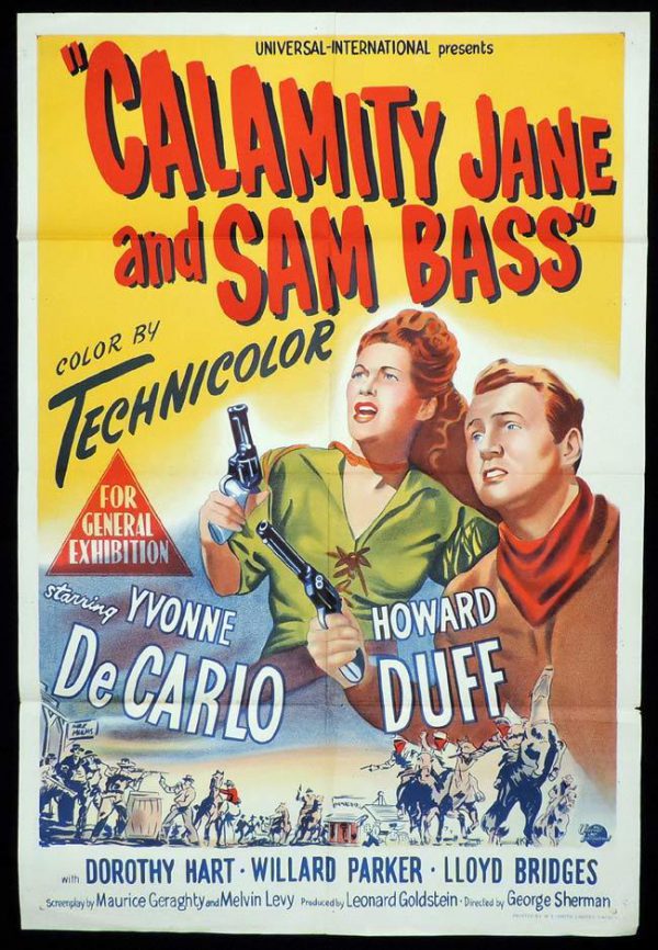 CALAMITY JANE AND SAM BASS Original One sheet Movie Poster Yvonne ...