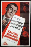CALLING BULLDOG DRUMMOND Original One sheet Movie Poster WALTER PIDGEON Margaret Leighton