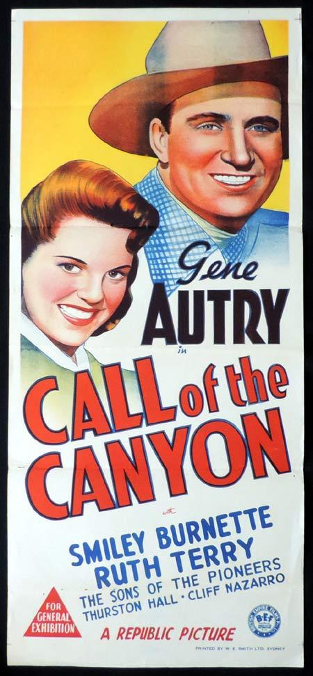 CALL OF THE CANYON Original Daybill Movie Poster Gene Autry