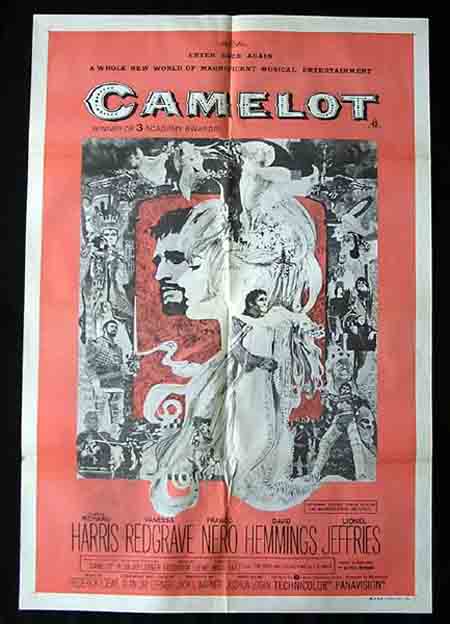 CAMELOT 1973r Richard Harris Vanessa Redgrave 1sh Movie poster