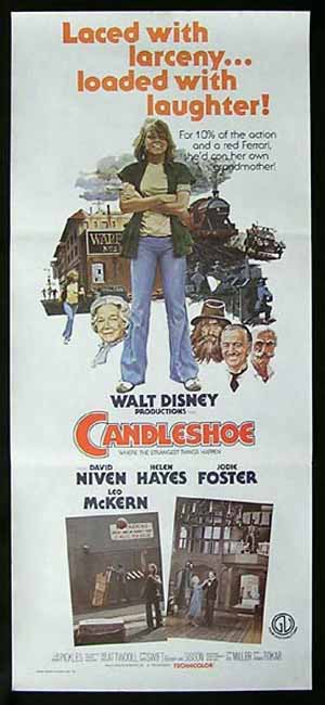 CANDLESHOE Original  daybill Movie Poster Jodie Foster David Niven Helen Hayes