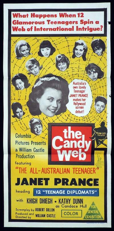 THE CANDY WEB aka 13 FRIGHTENED GIRLS Daybill Movie poster Australia’s Janet Prince William Castle