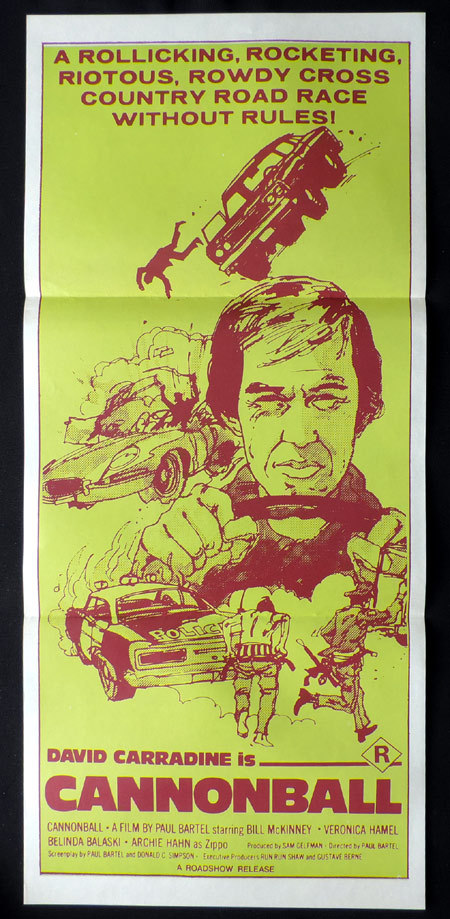 CANNONBALL David Carradine Road Race VINTAGE Daybill Movie poster