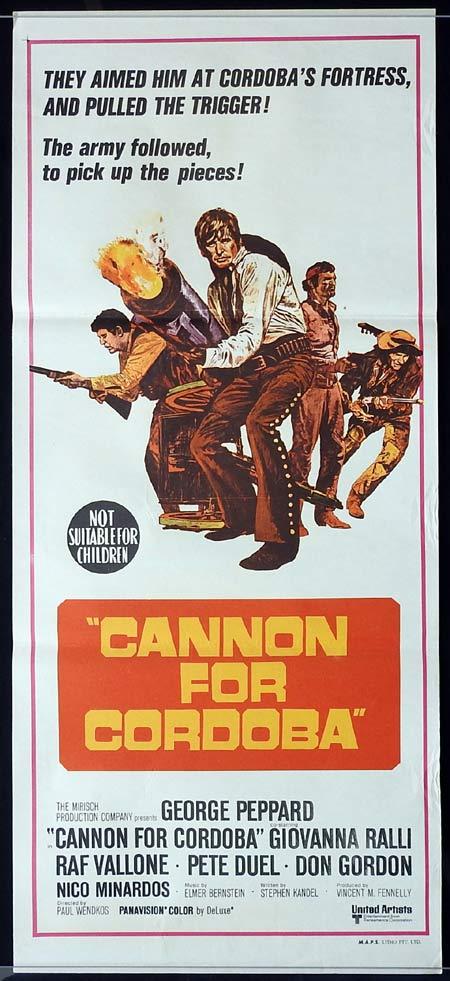 CANNON FOR CORDOBA daybill Movie poster George Peppard