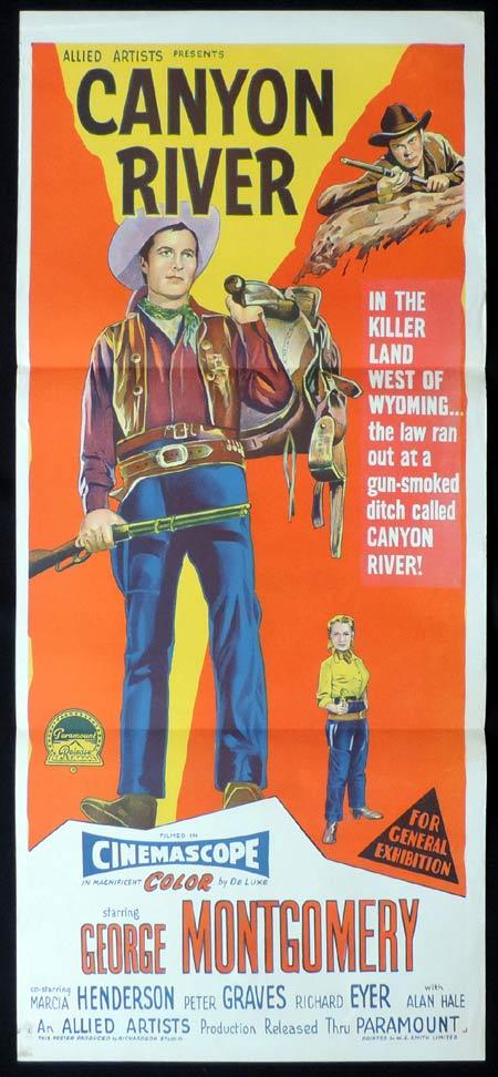CANYON RIVER Original Daybill Movie Poster GEORGE MONTGOMERY Richardson Studio