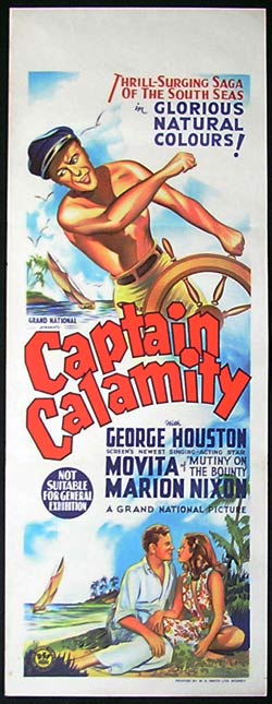 CAPTAIN CALAMITY 1936 George Houston LONG DAYBILL Movie poster Australian content