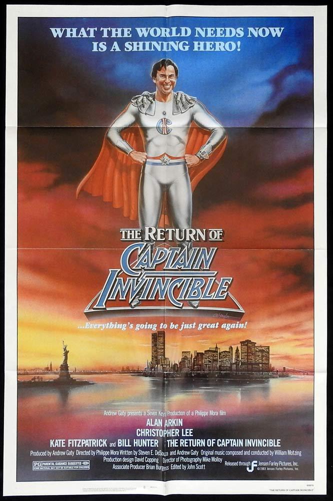 RETURN OF CAPTAIN INVINCIBLE US One sheet Movie Poster Alan Arkin AUSTRALIAN MADE FILM