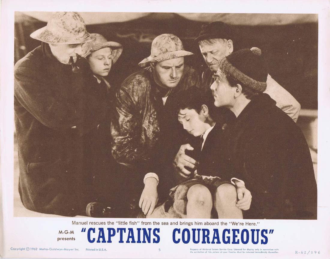 CAPTAINS COURAGEOUS Original 1962r Lobby Card 5 Freddie Bartholomew Spencer Tracy