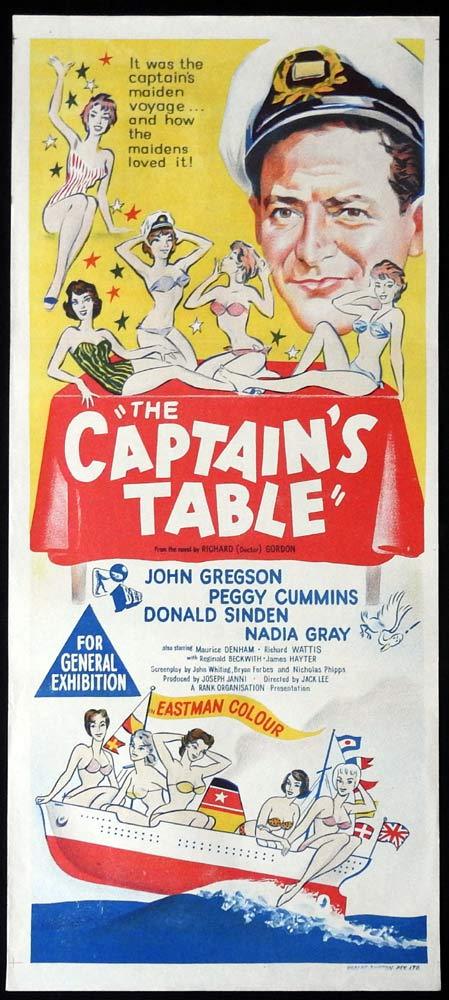 THE CAPTAIN’S TABLE Original Daybill Movie Poster John Gregson