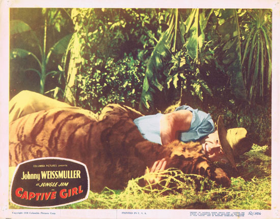 CAPTIVE GIRL 1950 Jungle Jim Johnny Weissmuller VINTAGE Lobby Card 3