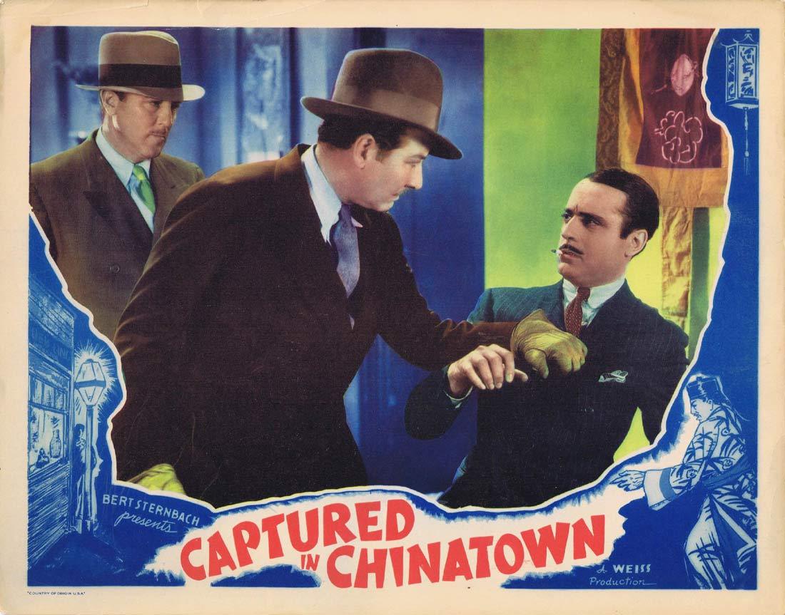 CAPTURED IN CHINATOWN Original Lobby Card Tarzan Police Dog Marion Shilling Charles Delaney