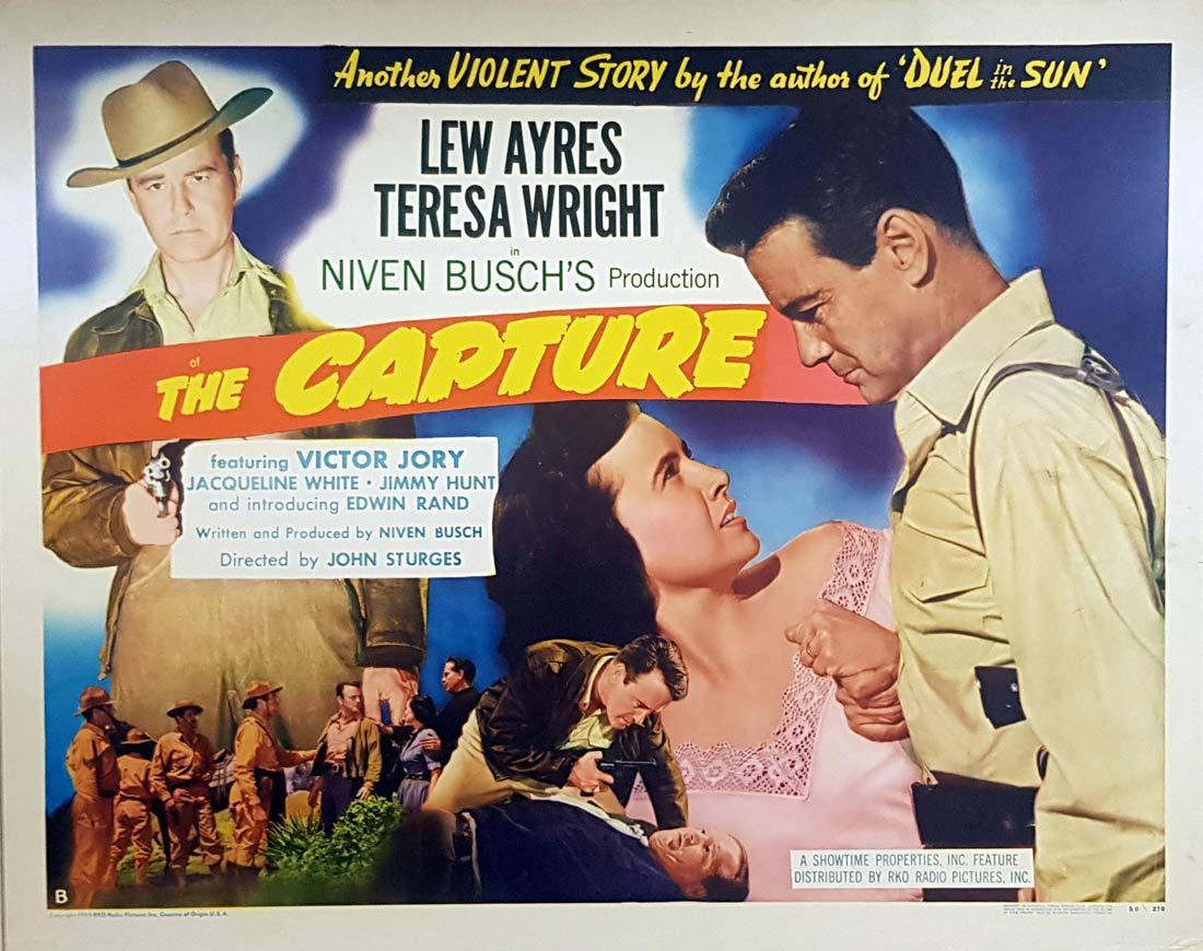 THE CAPTURE Original US Half Sheet Movie poster Lew Ayres Teresa Wright